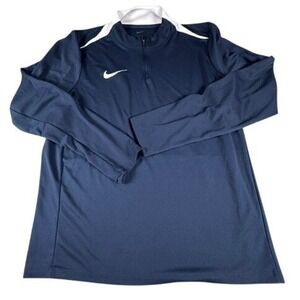 Nike 431 Sports Quarter Zip Men XL Dri-FIT Pullover Navy Blue Long Sleeve‎ Top